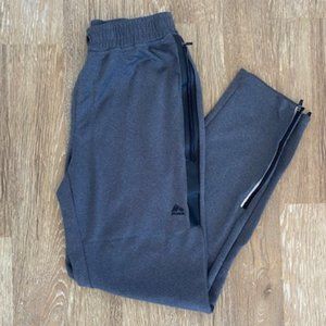 Lightweight athletic RBX boys grey activewear pants / joggers, ankle zippers, M